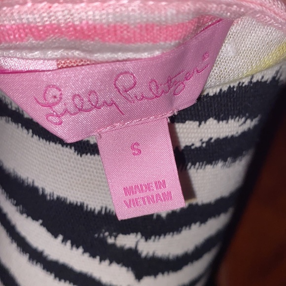 Lilly Pulitzer Duval top Pink Pout Main squeeze stripe size small - Picture 4 of 4